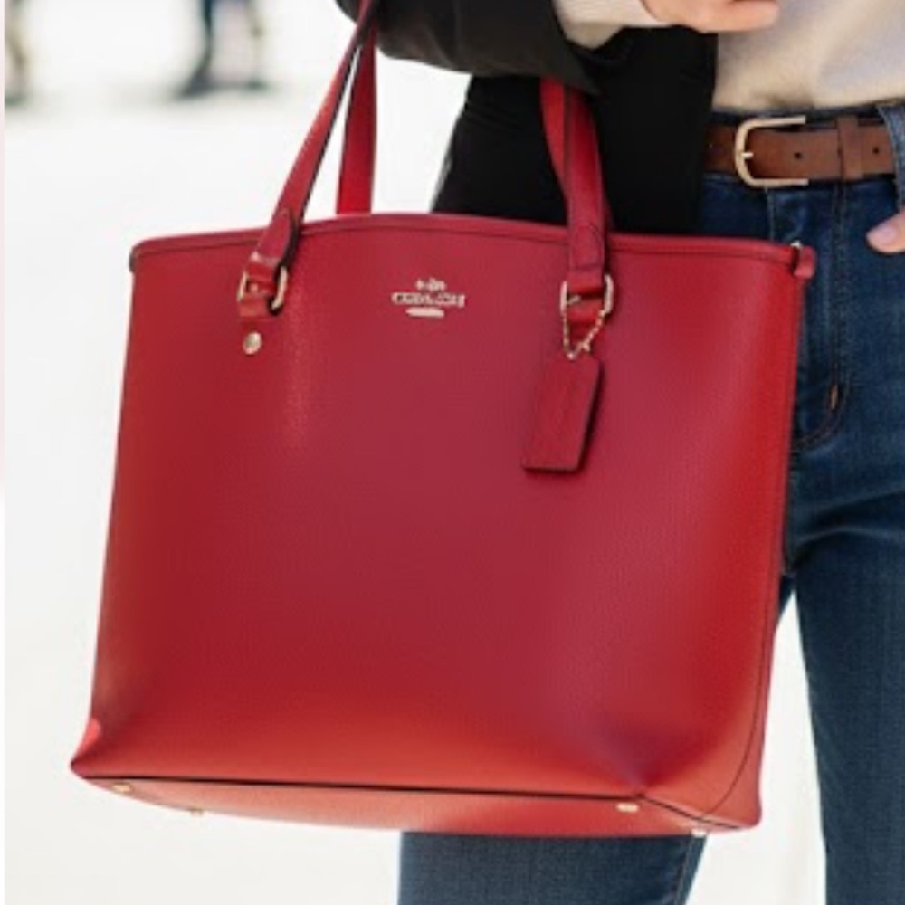 Coach Scarlet Leather Tote - Picture 2 of 14